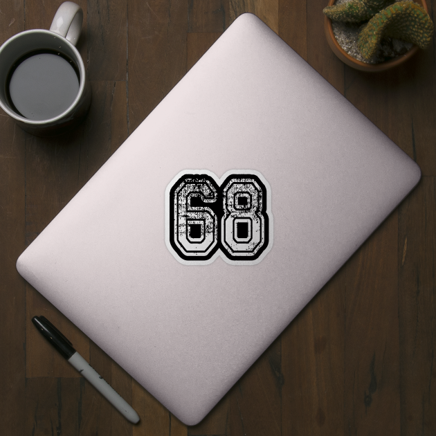 Number 68 Grungy in white by Sterling